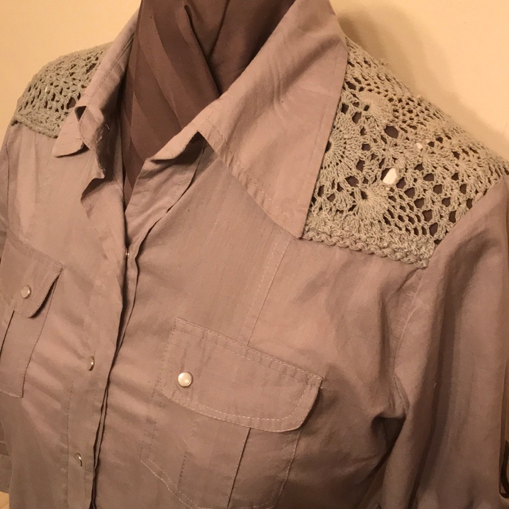 Elena Solano Crochet Western Shirt
